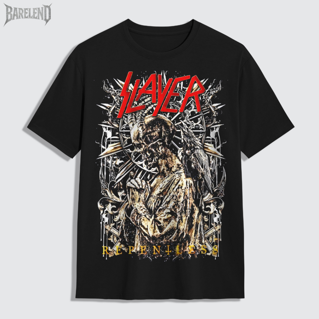 BARELEND T-SHIRT BAND SLAYER | KAOS HITAM COWOK | KAOS DISTRO PRIA ORIGINAL PREMIUM | REGULER SIZE |