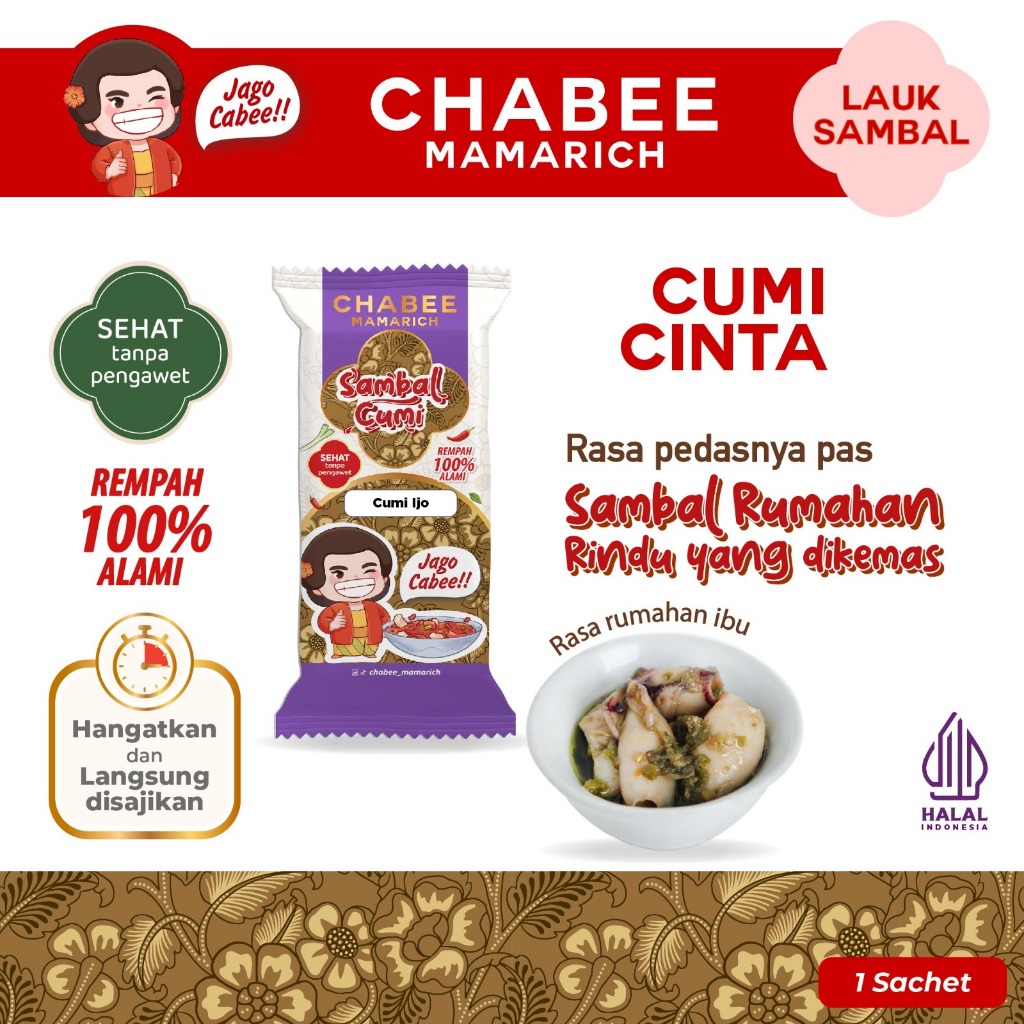 

Chabee Sambal Cumi Cinta / Sambal Rumahan Kemasan Praktis Anak Kos & Travelling – Sehat Tanpa Pengawet | Lauk Sambel Cabe Pedas