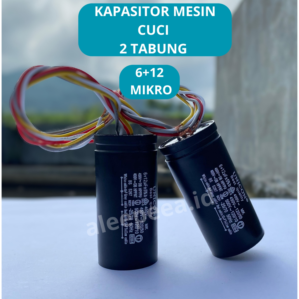 Kapasitor Mesin cuci 2 tabung - Kapasitor mesin cuci universal 2 tabung - Kapasitor mesin cuci sanyo