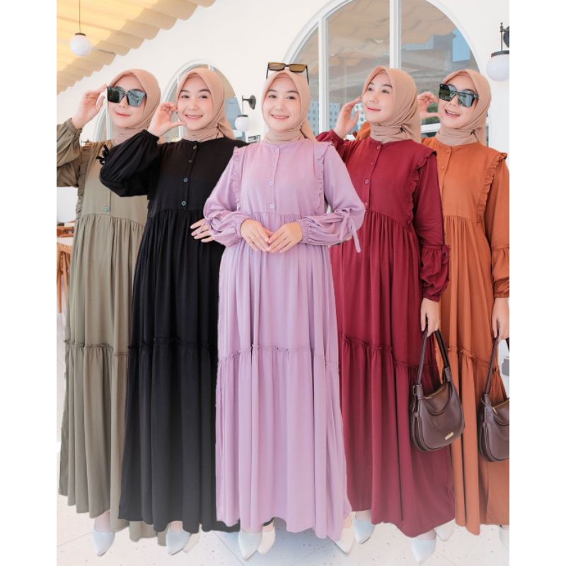 Gamis Rayon Twill Ory Halis Fashion/ Gamis Halis Fashion Best Seller Bahan Rayon Twill/ Gamis Twill 