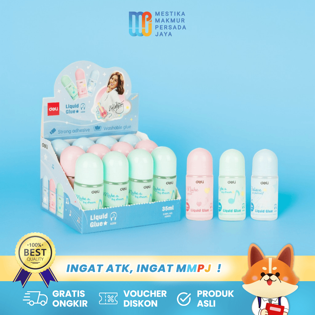 

Deli Lem Kertas / Liquid Glue Daya Rekat Kuat - Isi 35ML CA209