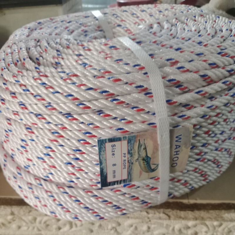 tali  tambang pe putih,tali kapal ukuran 8mm 7,5kg