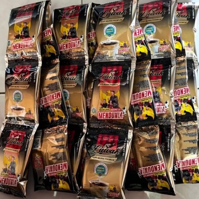 

KOPI LUWAK MINI MURNI (6,5gr) 1 Renteng isi 15 sachet x 6,5gr