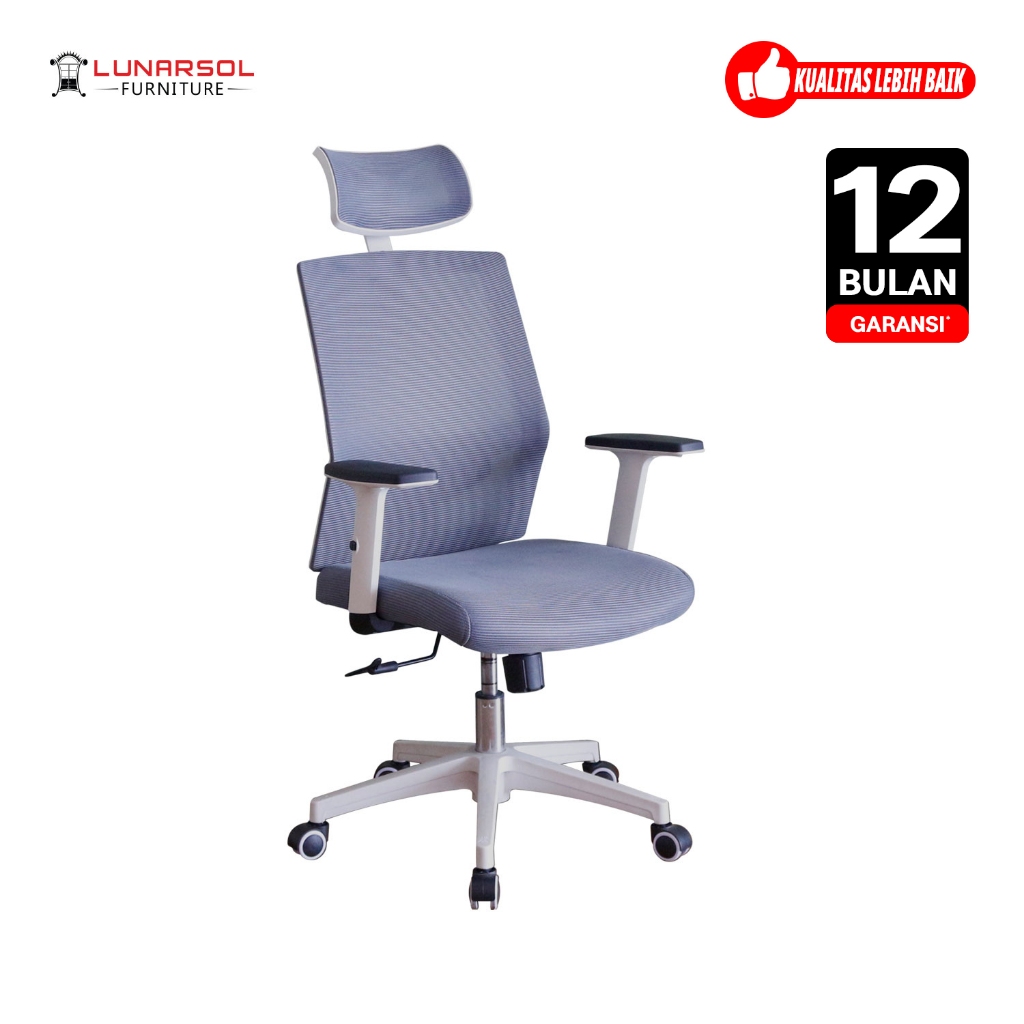LUNARSOL LUCCA Kursi Jaring Hidrolik | Kursi Kantor | Kursi Kaki Roda