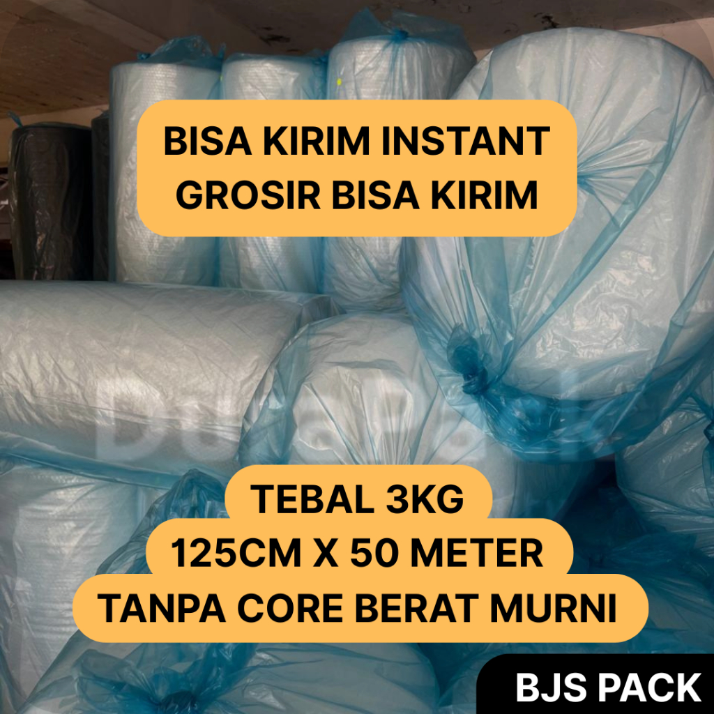 

LINDU Bubble Wrap Bening Hitam 3KG 125CM x 50Meter TANPA CORE TEBAL