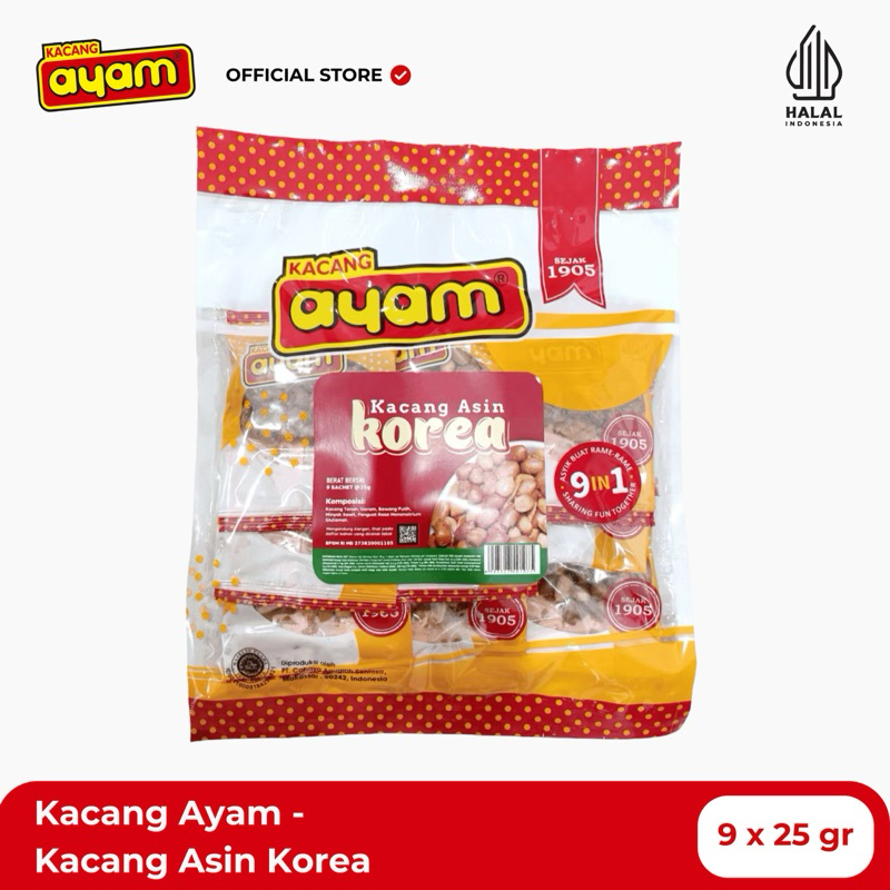 

Kacang Ayam Korea Share Packs (9 in 1) 225 gr