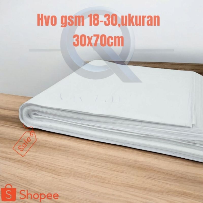 

kertas tissue paper hvo & litto gsm30,ukuran 30x70cm,(500 lembar) polos