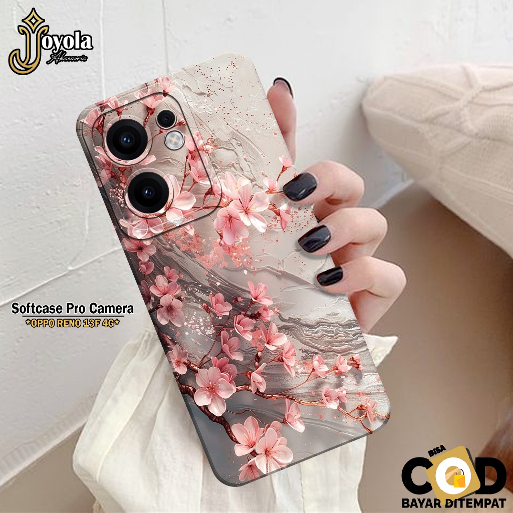 JOYOLA Case OPPO RENO 13F 4G 2025 Terbaru - Fashion Case Bunga - Softcase OPPO RENO 13F 4G - Pro Cam
