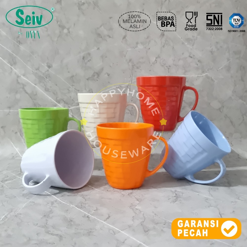 SEIV Dinner Mug Tanpa Tutup 400ml Ratana Series Melamin Mug Minum Mug Gagang Melamine 9,5cm