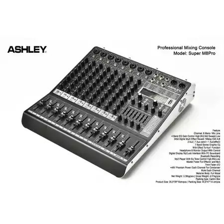 Mixer Ashley SUPER M8PRO SUPERM8 PRO Efek Reverb 199DSP Original