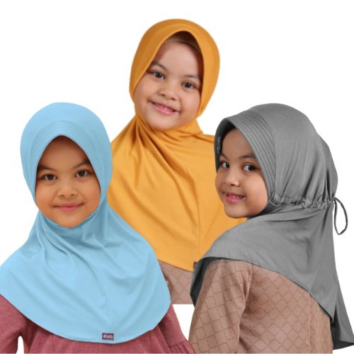 ELZATTA KERUDUNG ANAK BERGO TALI SERUT ZARIA SAHARA KIDS PET POLOS TIDAK EMBOS