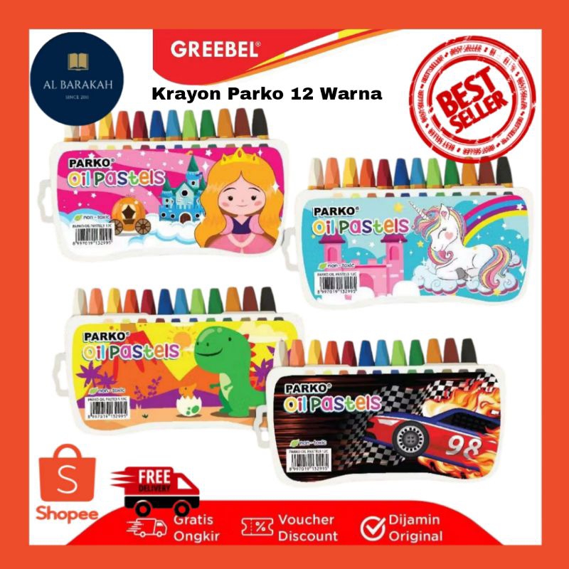 

PARKO Crayon Krayon 12 Warna / Oil Pastel 12 Warna / Crayon Greebel
