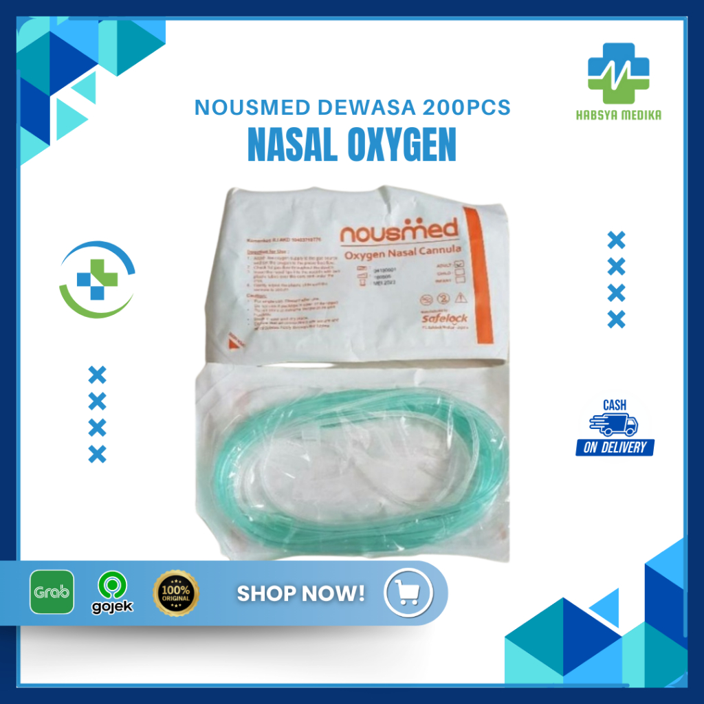 Nasal Oxygen Nousmed Dewasa – Masker Oksigen untuk Dewasa (200 pcs)