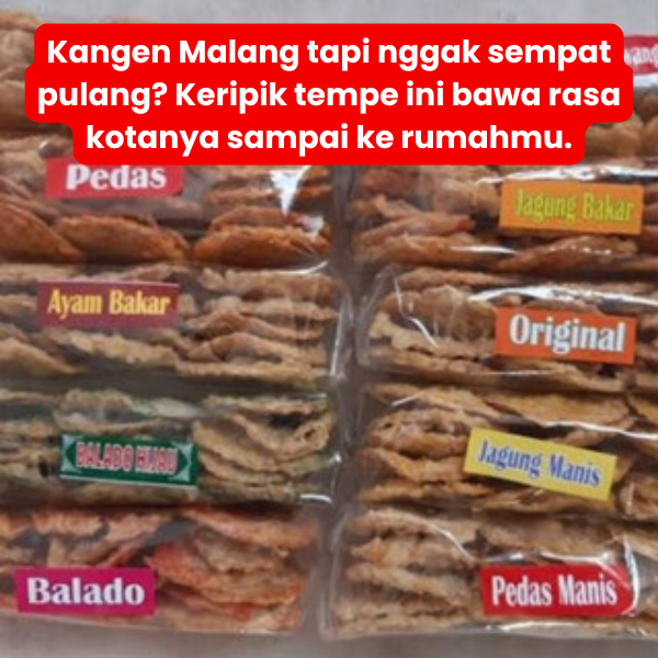 

Keripik Tempe Sanan Malang – Oleh-Oleh kriuk renyah100 gram LANGSUNG DARI PABRIK