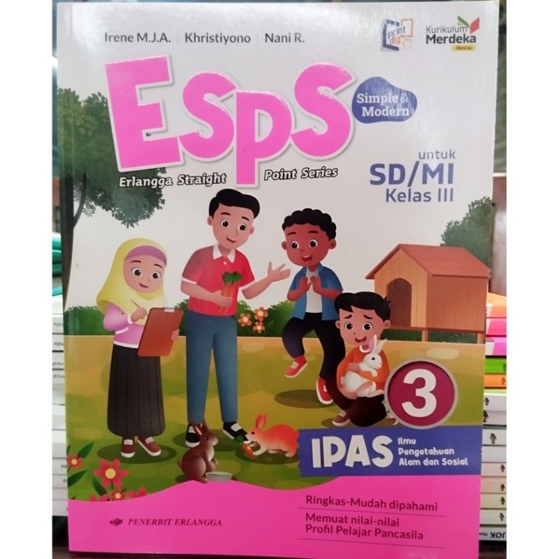 Buku Esps Ipas kelas 3 SD / MI Revisi Kurikulum Merdeka Erlangga