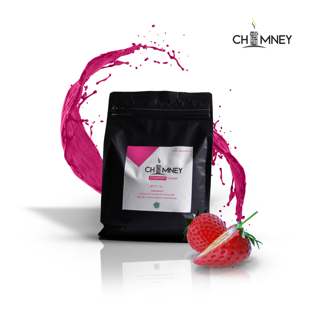 Chimney Strawberry Drink Powder 1kg – Rasa Buah Manis dan Segar