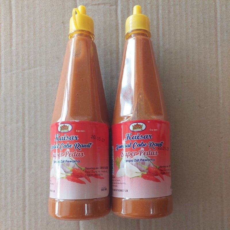 

Kaisar Sambal Cabe Rawit Tanpa Zat Pewarna Isi Bersih 300 Ml