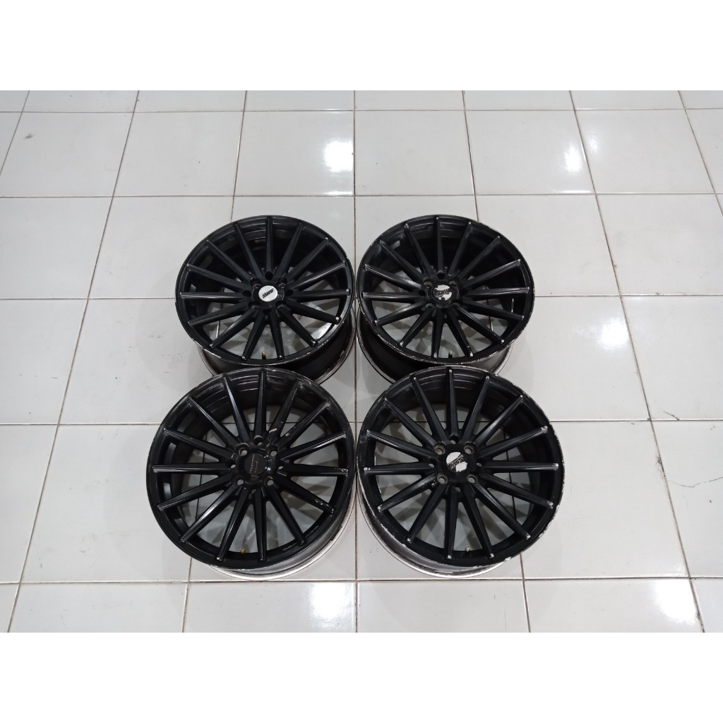 Velg Seken SSW model vossen ring 17 lubang 4x100/114 black pelek mobil racing vios jazz yaris city