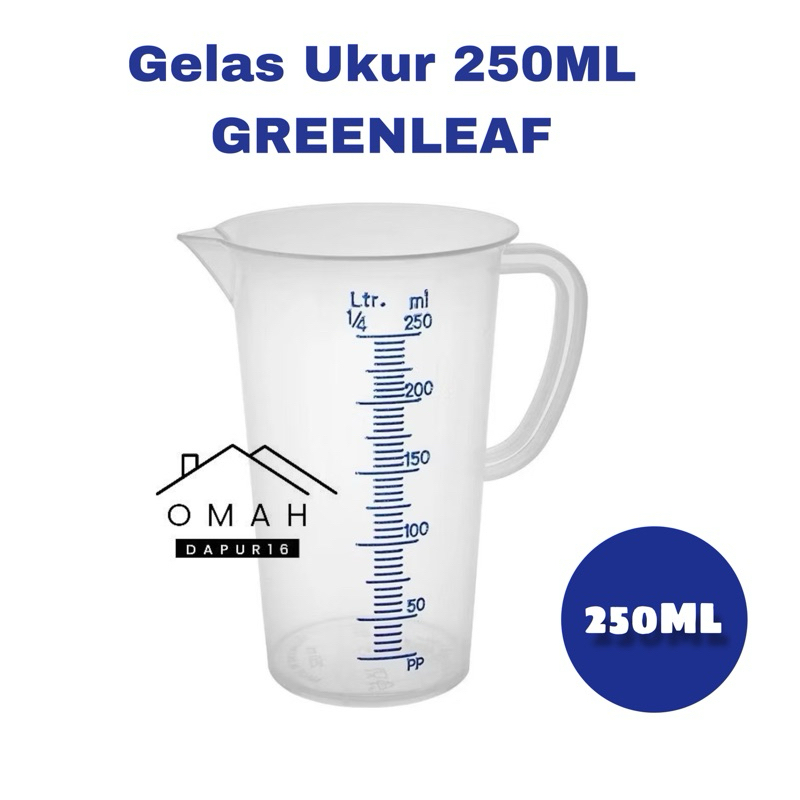 GREEN LEAF Gelas Takaran Plastik 250ml 500ml Gelas Ukur GreenLeaf