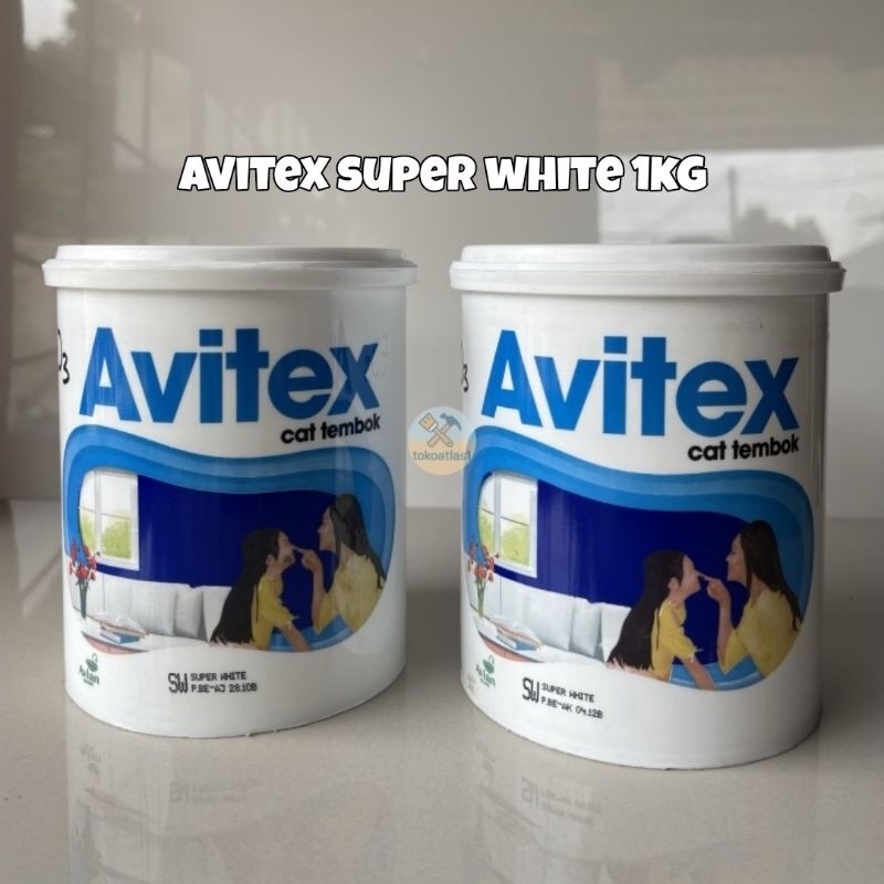 Cat Avitex super white 1kg, cat tembok avitex putih 1kg, Cat avitex super bersih putih 1kg