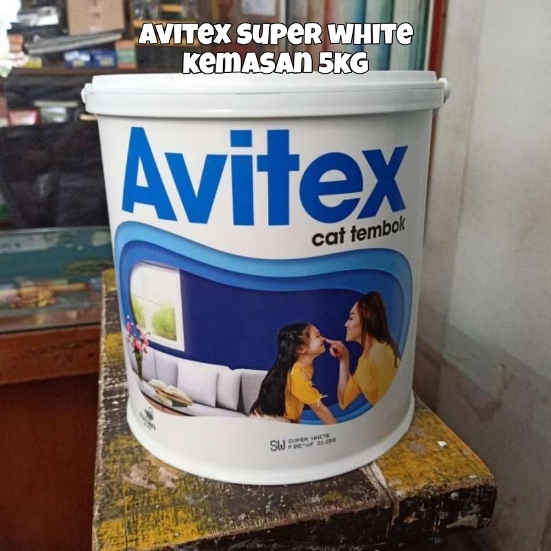 Cat avitex super white 5kg, Cat avitex putih 5kg, Cat avitex Super Putih Bersih 5kg