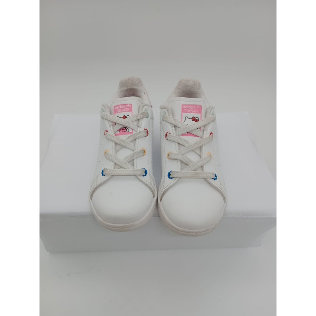 Sepatu Sneakers Anak ADIDAS STAN SMITH X HELLO KITTY (TD) ID7232 Original Store Like New