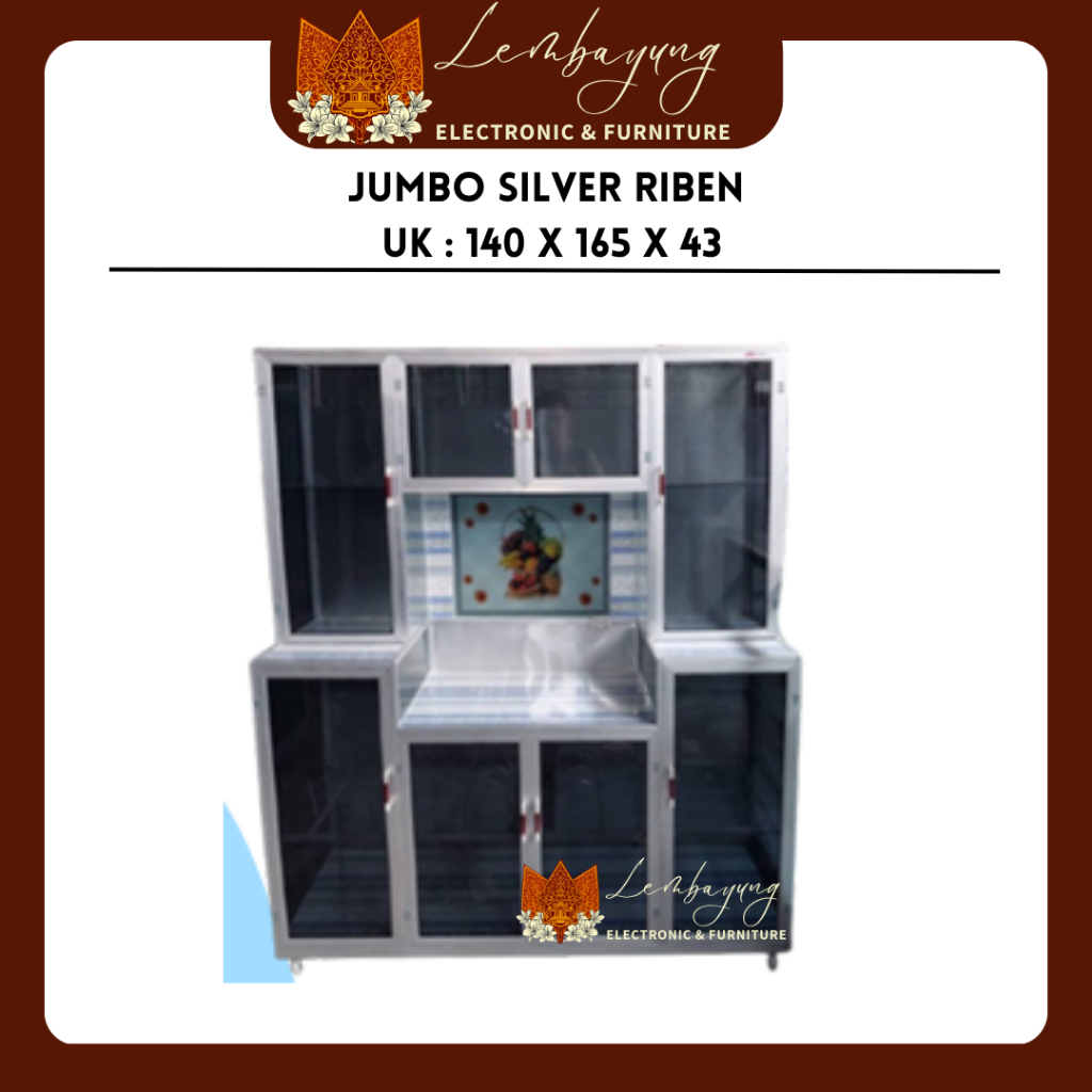 LEMARI/DAPUR/ALUMINIUM/JUMBO/SILVER/RIBEN