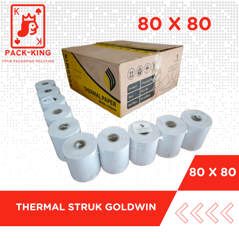 KERTAS THERMAL STRUK KASIR 80X80 KERTAS THERMAL STRUK KASIR GOLDWIN 80X80 MURAH