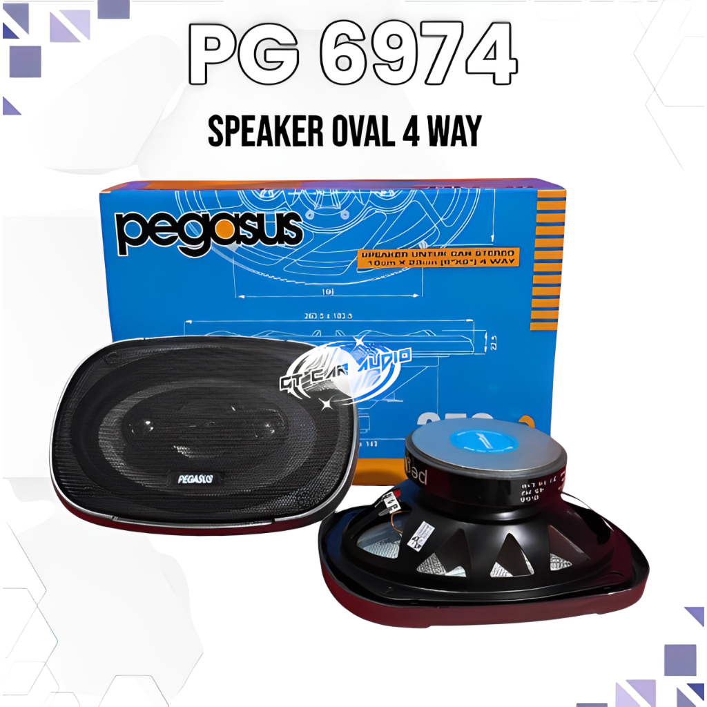 SPEAKER OVAL 4 WAY 350 Watt PEGASUS PG-6974 MAGNET BESAR