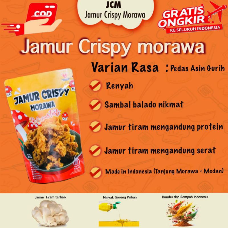 

Jamur Krispy Morawa Pedas Asin Gurih 100 gr