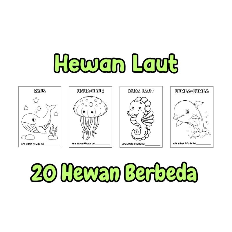 

Kertas Mewarnai Anak Tema Hewan Ukuran A5