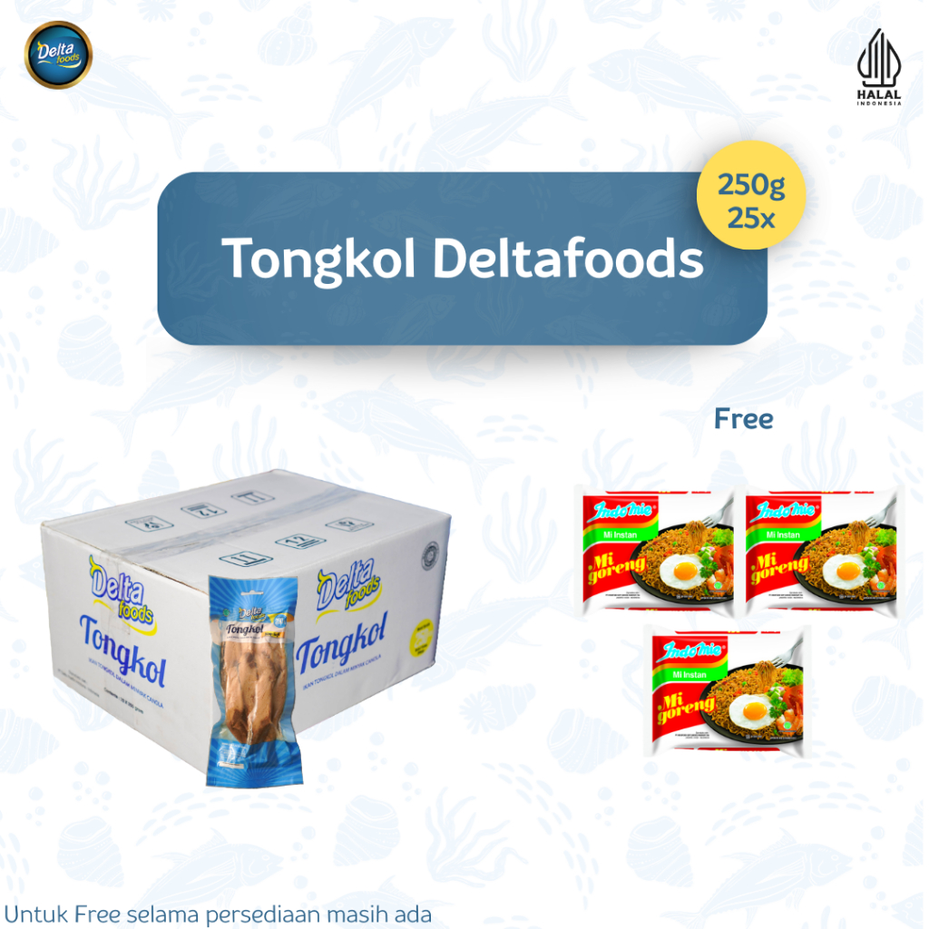 

DeltaFoods - Ikan Tongkol Siap Saji Dengan Minyak Kanola 250gram Dus free 3 pcs indomie goreng