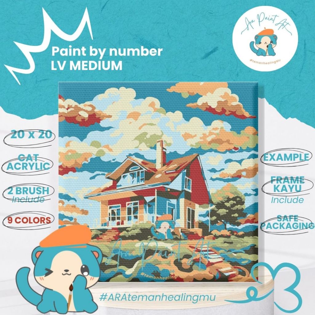 

PAINT BY NUMBERS KIT HILLS HOUSE SERIES I Painting I Painting by number I Kado Wisuda I Kado unik I Kanvas Lukis | lukisan