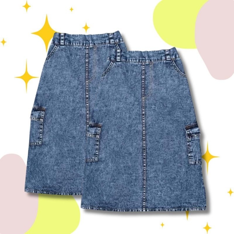 Rok Cargo Jeans Anak Perempuan