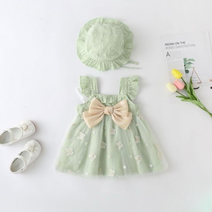 Dress Gaun Anak Perempuan Dress Bayi Gaun Pesta Baju Pesta Bayi Floral Gaun Katun Perempuan Dress