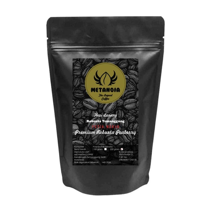 

Kopi Bubuk Lanang Robusta Peaberry Petik Merah Medium Grind 250 gram