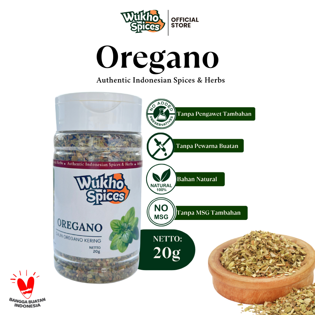 

Wukho Spices - Oregano / Daun Oregano Kering Bumbu Dapur