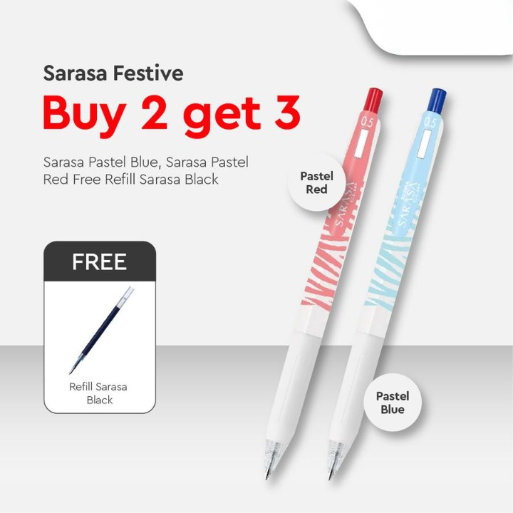 

Bulpen Zebra Paket Sarasa Clip Pulpen Pena 0.5 mm Retractable Ballpoint Water Based Alat tulis Gratis Refill Beli 2 dapat 3