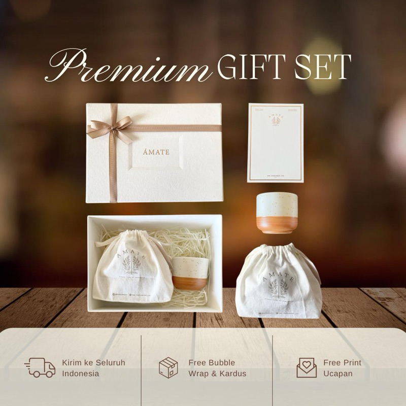 

AMATE - Premium Gift Box (Hard box) | Hadiah Teh Premium cotton tea bag + mug