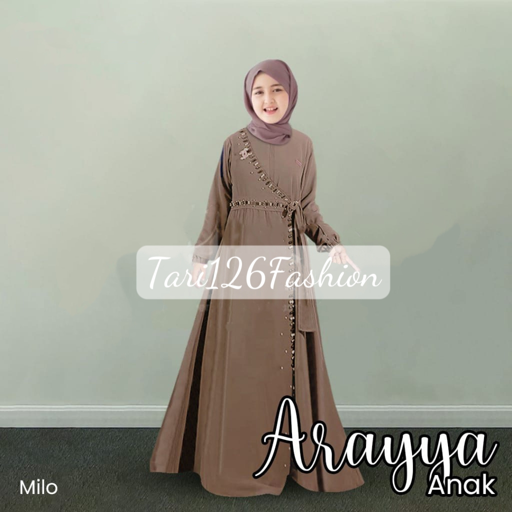 Gamis Abaya Anak Perempuan 5-13 Tahun Gamis Dress Arraya Maxy size M L XL 2XL Abaya  Pesta Anak 2025