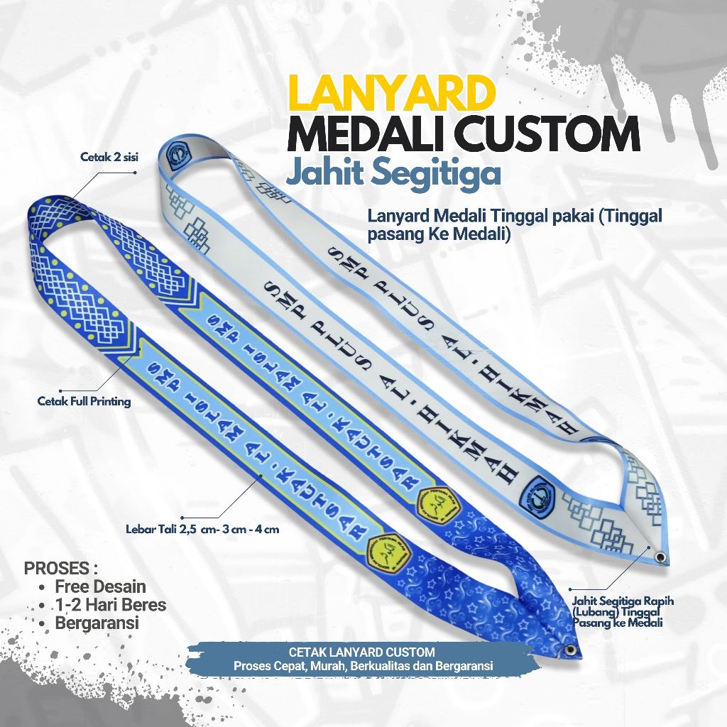

Custom Tali Medali Printing Jahit segitiga [ Tinggal Pasang ]