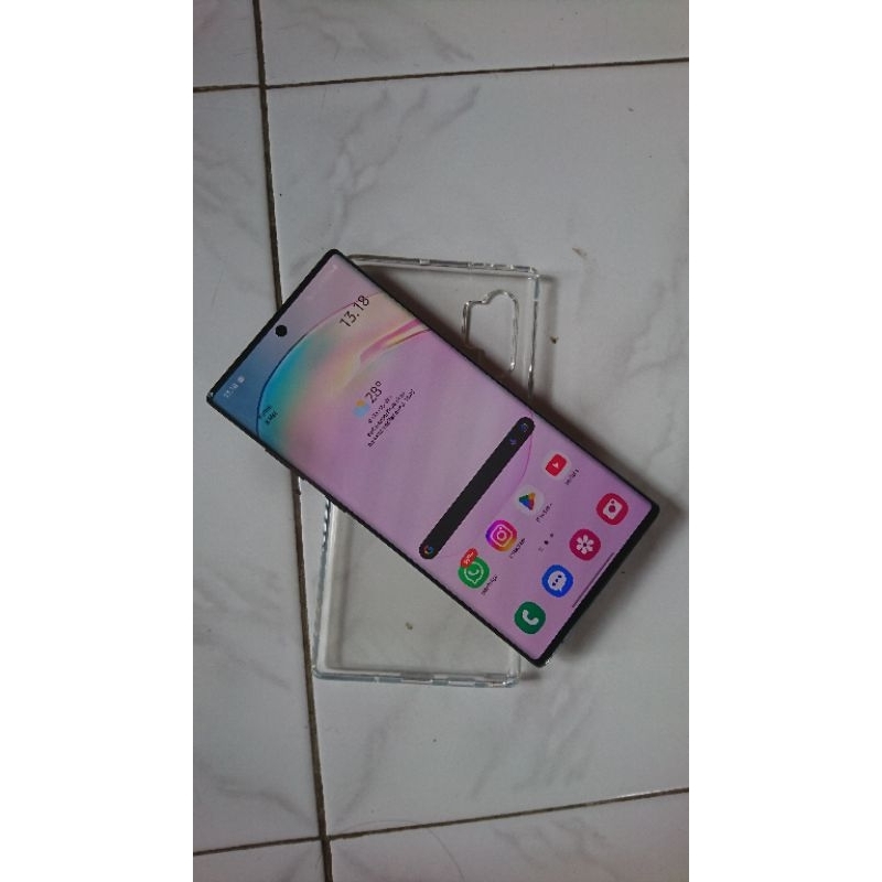 Samsung note 10 plus 12/256 resmi sein hp only lcet pmakaian minus ringan kedip saat buka kunci ,sam