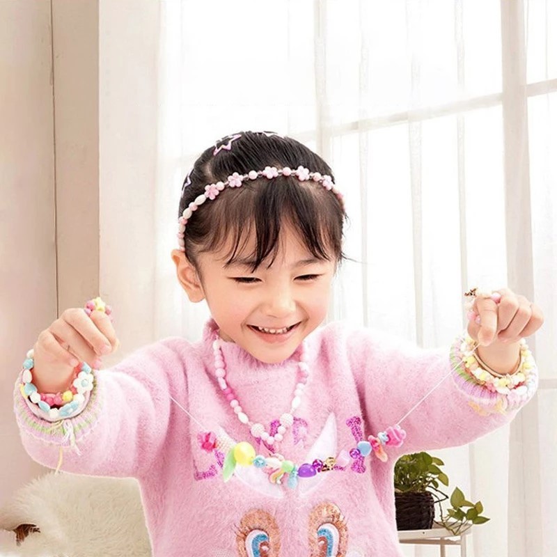 Mainan Manik-manik Anak-Anak 24 Kompartemen Kotak Besar Manik-manik Buatan Tangan DIY