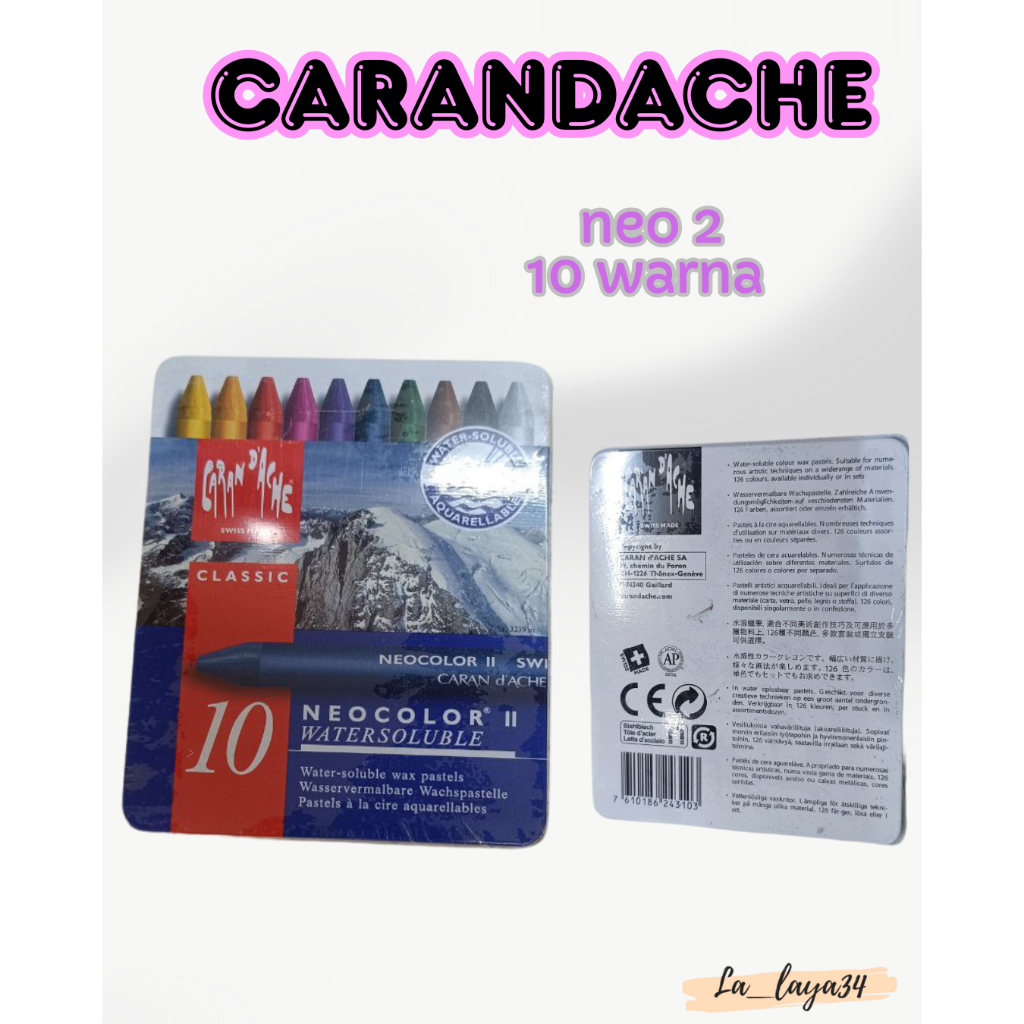 

Crayon Caran d' Ache / carandache / karandase / krandis 10 warna neo 1/2