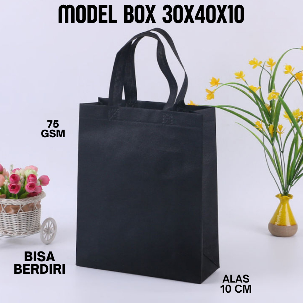 

TAS SPUNBOND LIPAT BOX 30X40X10 POLOS/ TAS GOODIEBAG UNTUK TAS SOUVENIR, SYUKRAN, MENGENANG, PROMOSI, BANSOS, CLOTHING