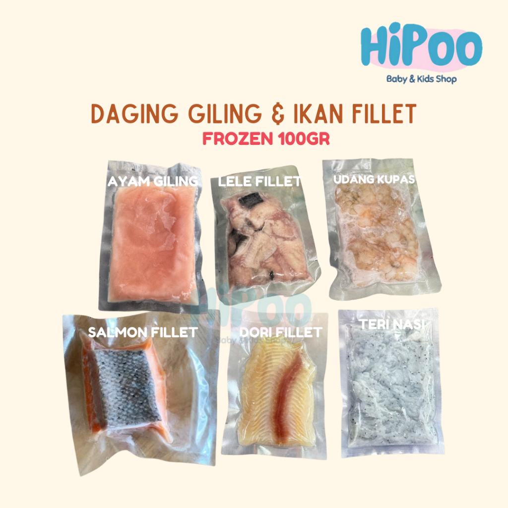 

Daging Ikan Fillet Frozen 100gr - Ikan Teri Nasi Salmon Fillet Dori Fillet Lele Fillet Udang Kupas - Daging Ikan Mpasi - Daging Ikan Fillet - Ayam Giling - Sapi Giling