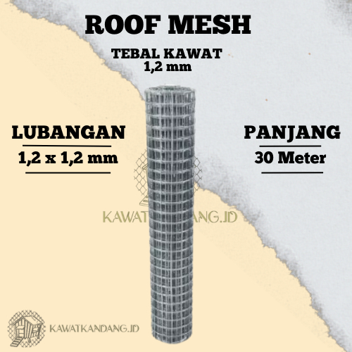 Wiremesh Galvanis Tebal 1,2mm | Ukuran 1,8 x 30 Meter