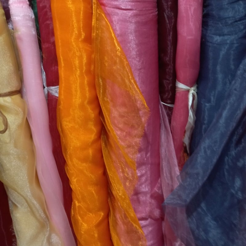 1/2 meter Kain Organza | Bahan Organza | Kain Meteran | Organza Polos | Bahan Import