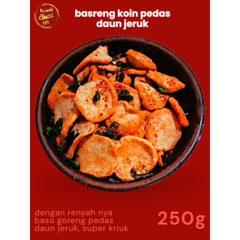 

BASRENG KOIN PEDAS DAUN JERUK 250gr BASRENG KOIN PEDAS DAUN JERUK KRIUKK JHOSS DD