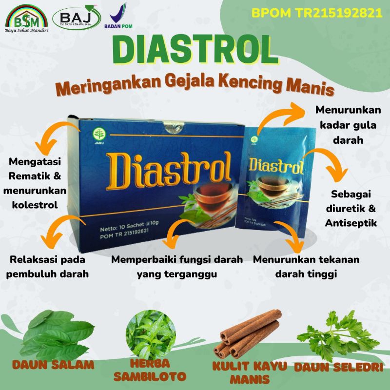 

Diastrol (diabetes dan kolesterol) jamu herbal BSM